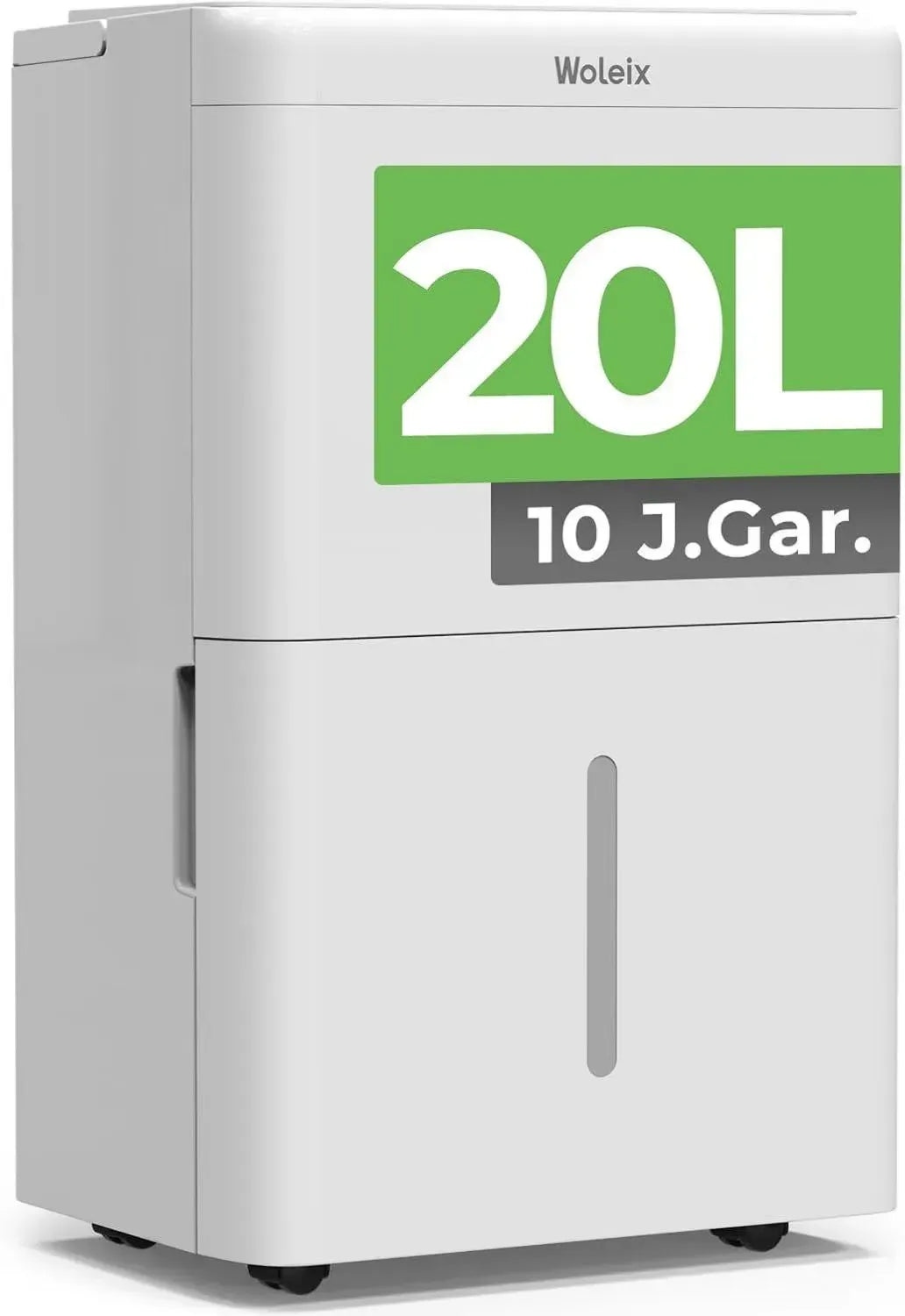 Elektrischer Luftentfeuchter 20L für große Räume, leiser Betrieb 39dB, ideal für Keller bis 150m³/50m², mit Timer, Filter und 1m Ablaufschlauch, 10 Jahre Garantie