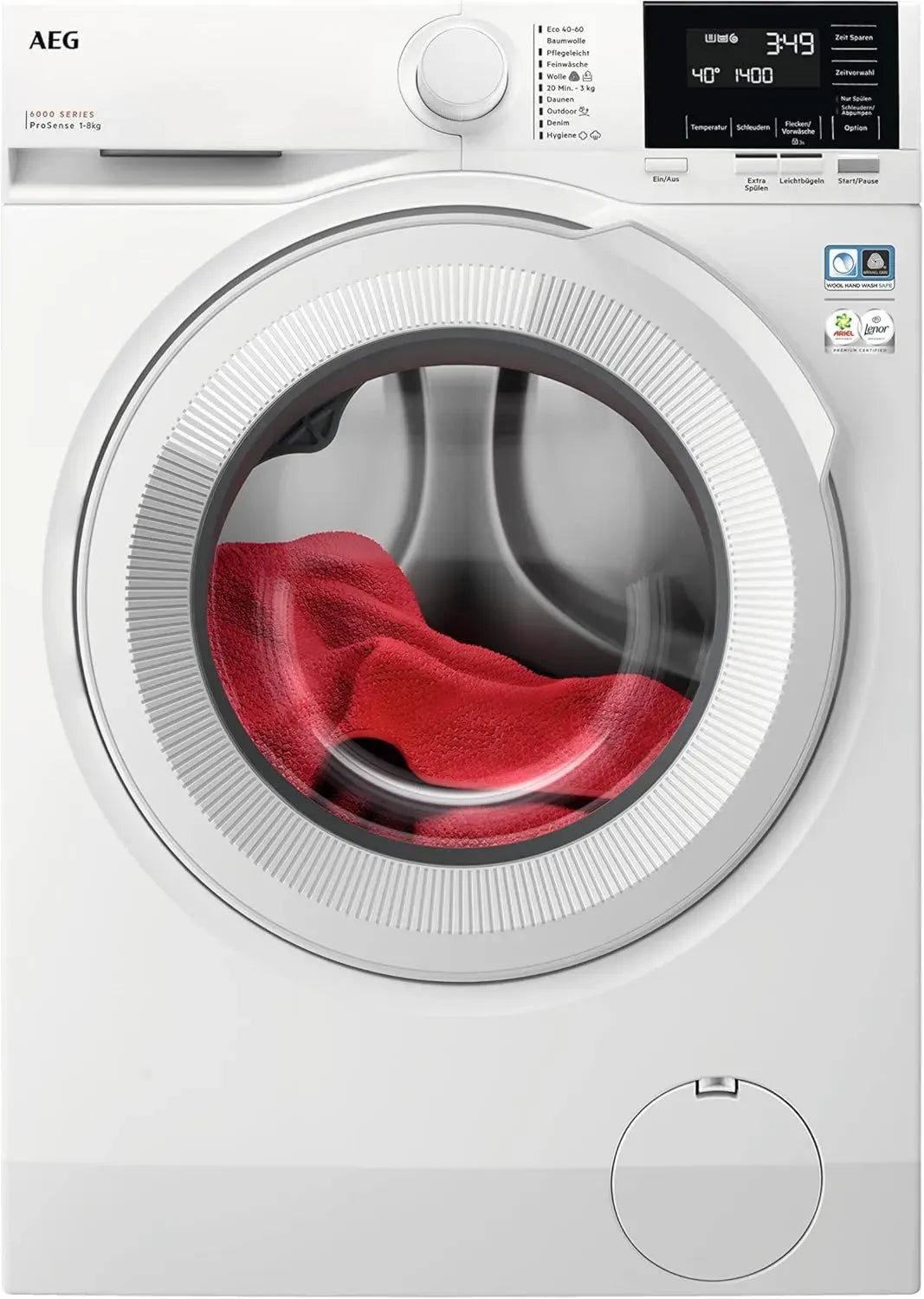 AEG Frontlader Waschmaschine 8 kg, Super Leise, Mengenautomatik, Nachlegefunktion, Kindersicherung, Schontrommel, Wasserschutz, 1600 U/min, Modell LR6A668