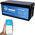 Anern LiFePO4 12V 300Ah Batterie mit Bluetooth und 300A BMS, ideal für Wohnmobile, Solar und Off-Grid